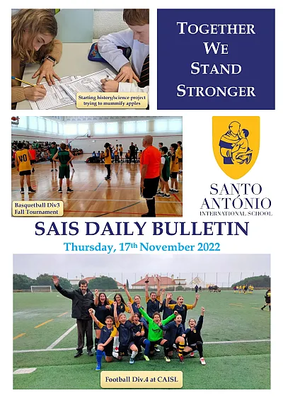 Daily bulletin 17th November thursday SAIS