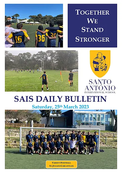 Daily bulletin Saturday 25th MARCH SAIS