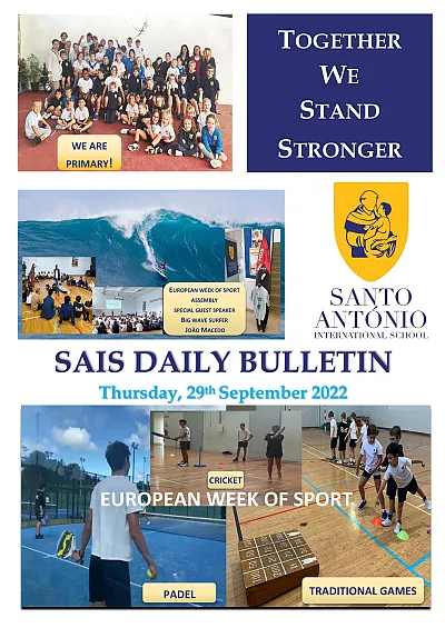 Daily bulletin 29th September Monday SAIS