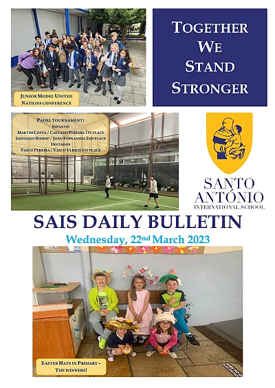 Daily bulletin Thursday 30th MARCH SAIS