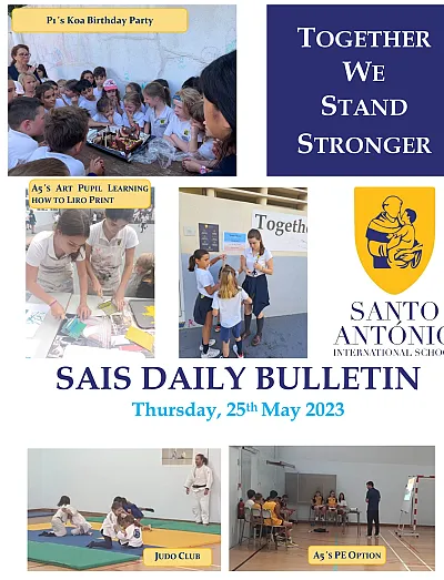 Daily bulletin  THURSDAY 24TH MAYSAIS