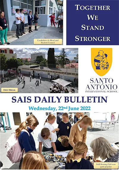 Daily bulletin 22nd June Wednesday SAIS
