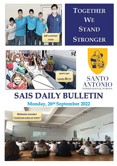 Daily bulletin 26th September Monday SAIS