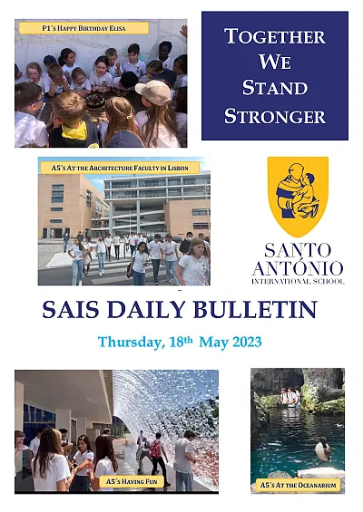 Daily bulletin  THURSDAY 18TH MAY SAIS