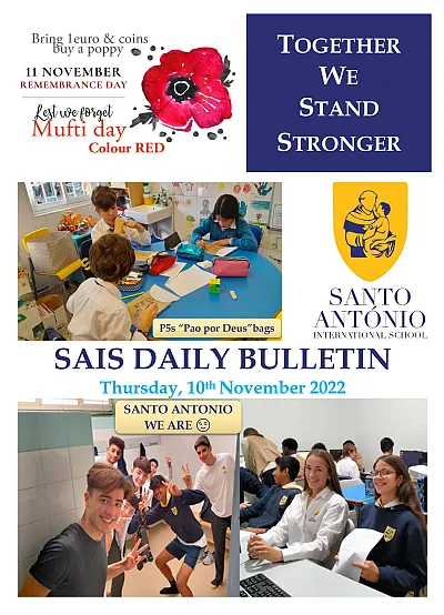Daily bulletin 10th November Thursday SAIS