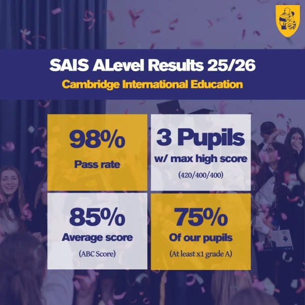 A Level & AICE Diploma Results are in! We are incredibly proud of our students and their outstanding achievements. A huge congratulations to our students, teachers and families for all their hard work, dedication and support! Well done, SAIS!