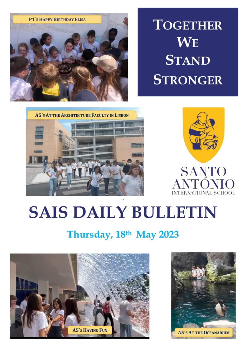 Daily bulletin  THURSDAY 18TH MAY SAIS