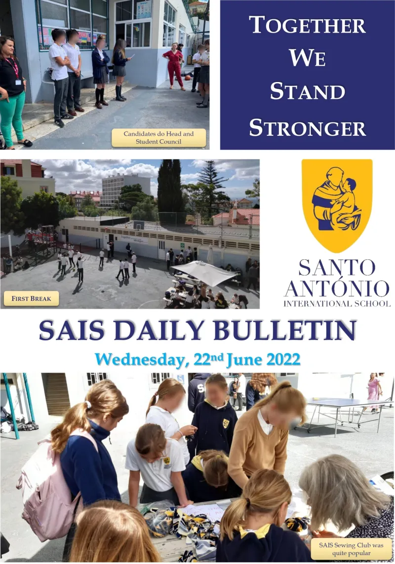 Daily bulletin 22nd June Wednesday SAIS