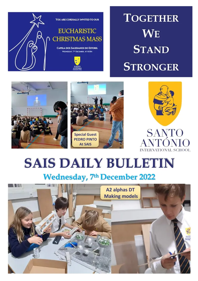 Daily bulletin 7th December Wednesday SAIS