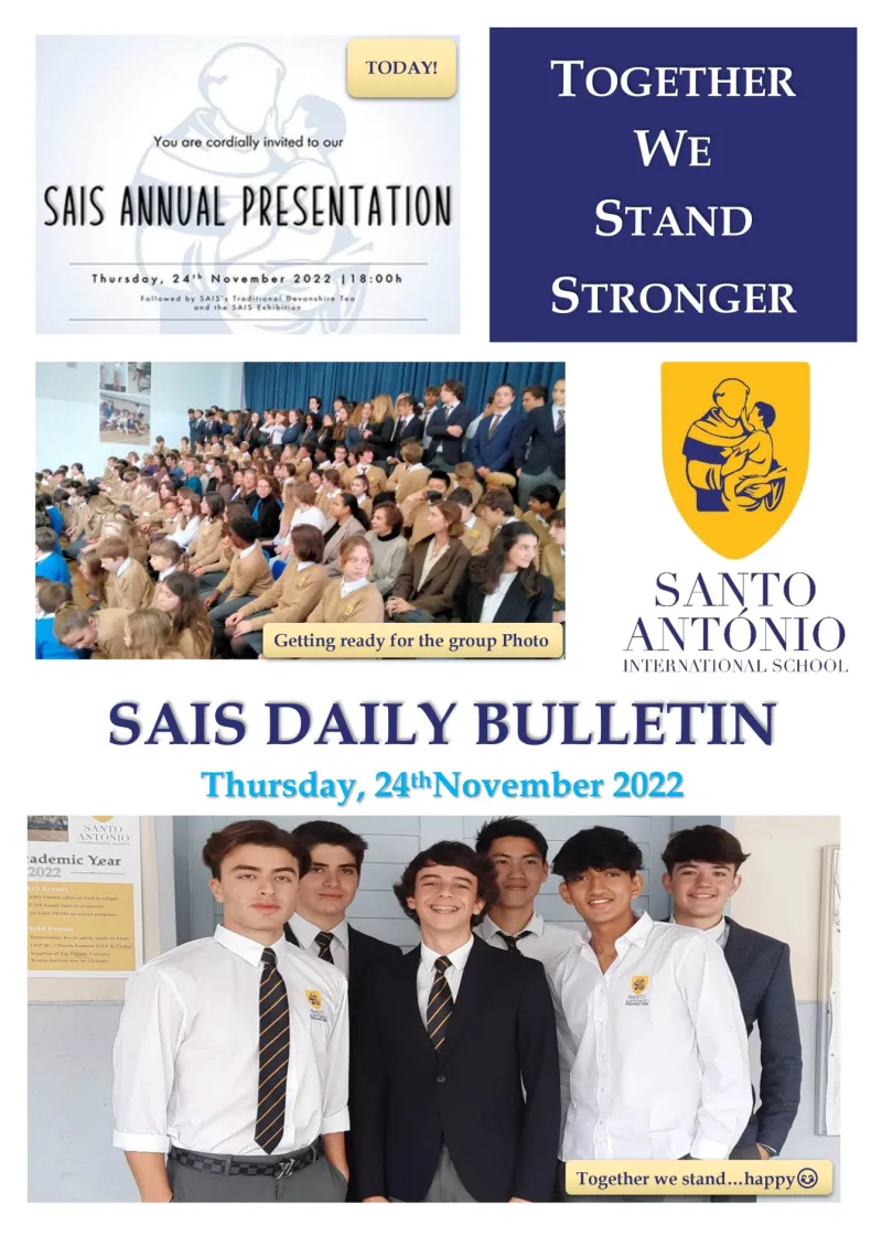 Daily bulletin 24th November Thursday SAIS