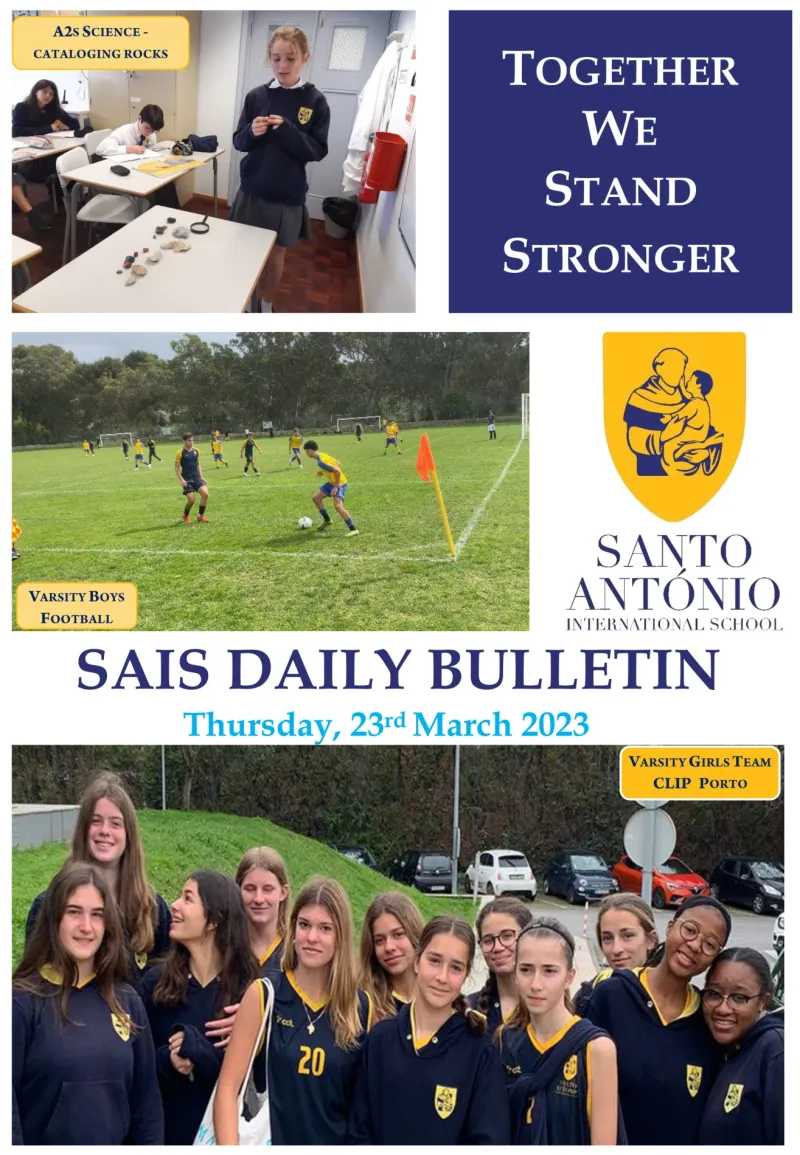 Daily bulletin Thursday 23rd MARCH SAIS