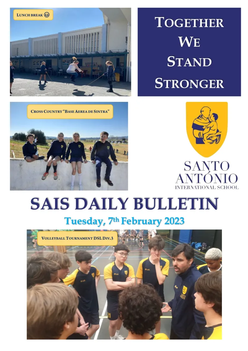 Daily bulletin 6TH february Monday SAIS