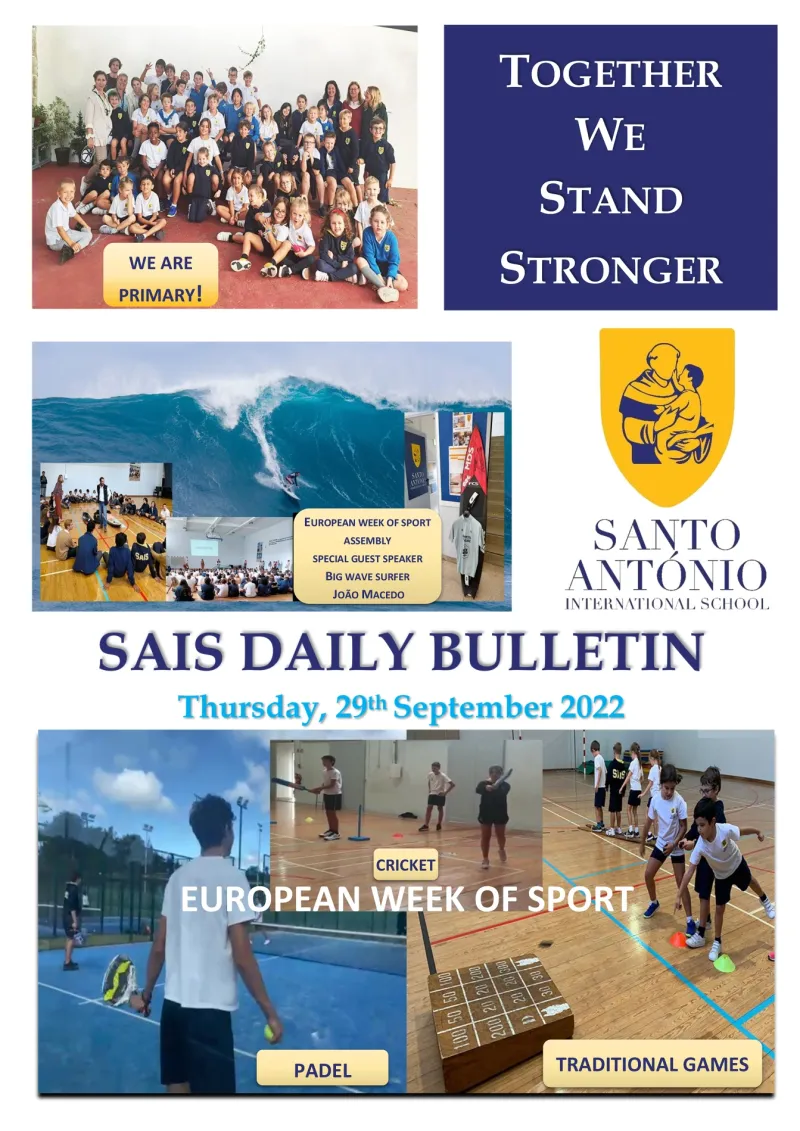 Daily bulletin 29th September Monday SAIS