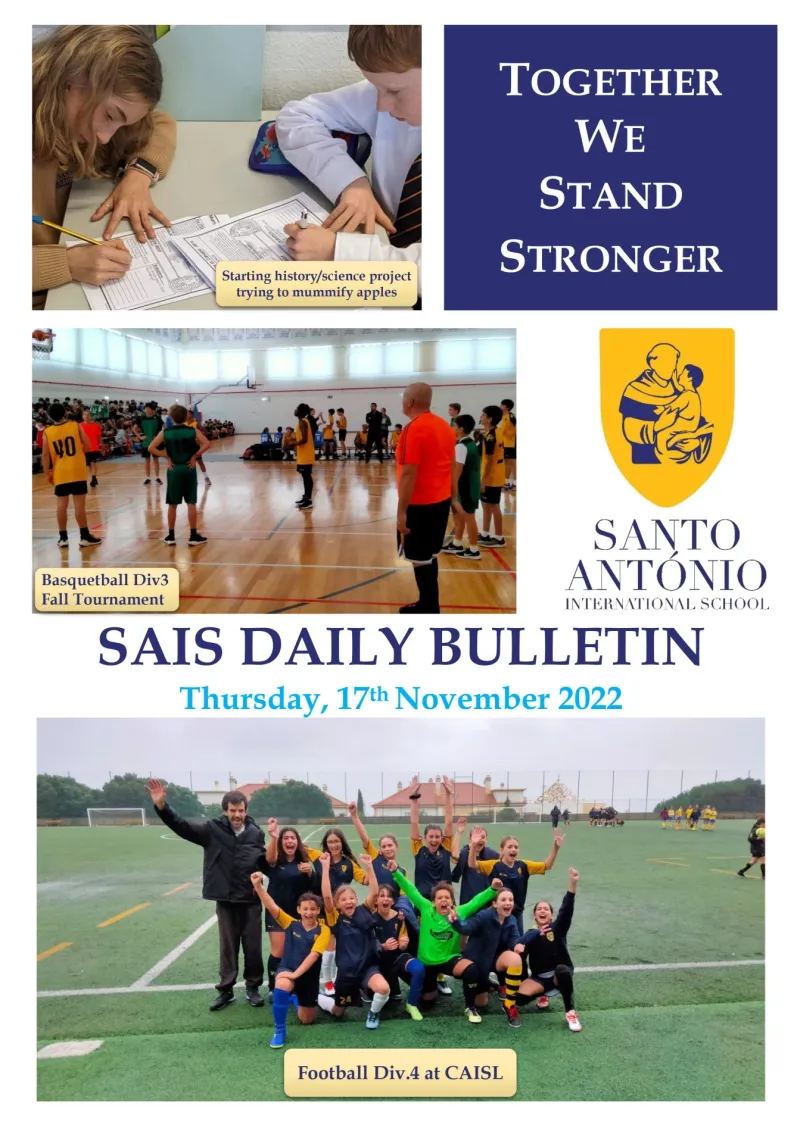 Daily bulletin 17th November thursday SAIS