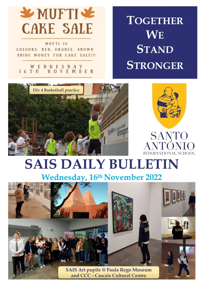 Daily bulletin 16th November wednesday SAIS