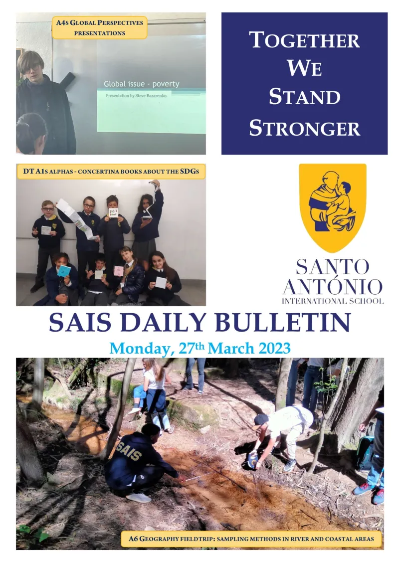 Daily bulletin Monday 27th MARCH SAIS