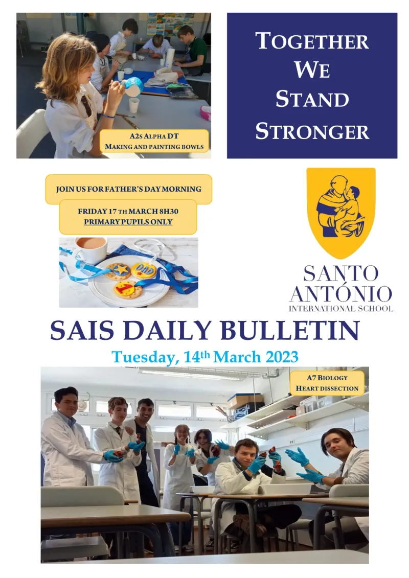 Daily bulletin Tuesday 14th MARCH SAIS