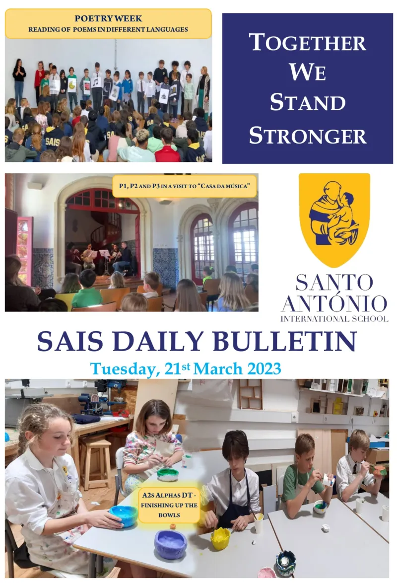 Daily bulletin Tuesday 21st MARCH SAIS