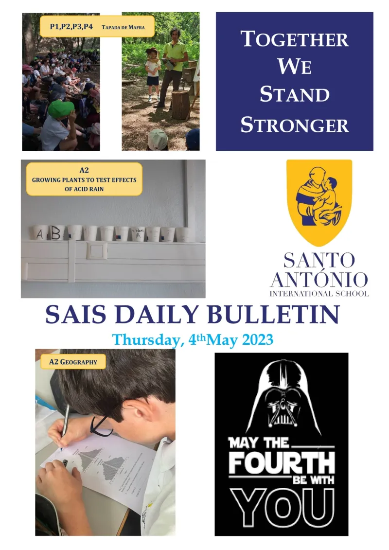 Daily bulletin Thursday 4th MAY SAIS