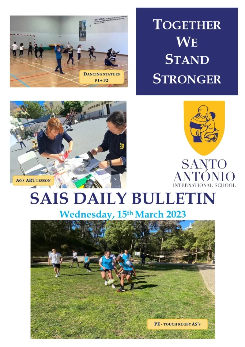 Daily bulletin Wednesday 15th MARCH SAIS