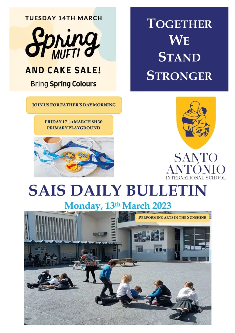 Daily bulletin Monday 13th MARCH SAIS