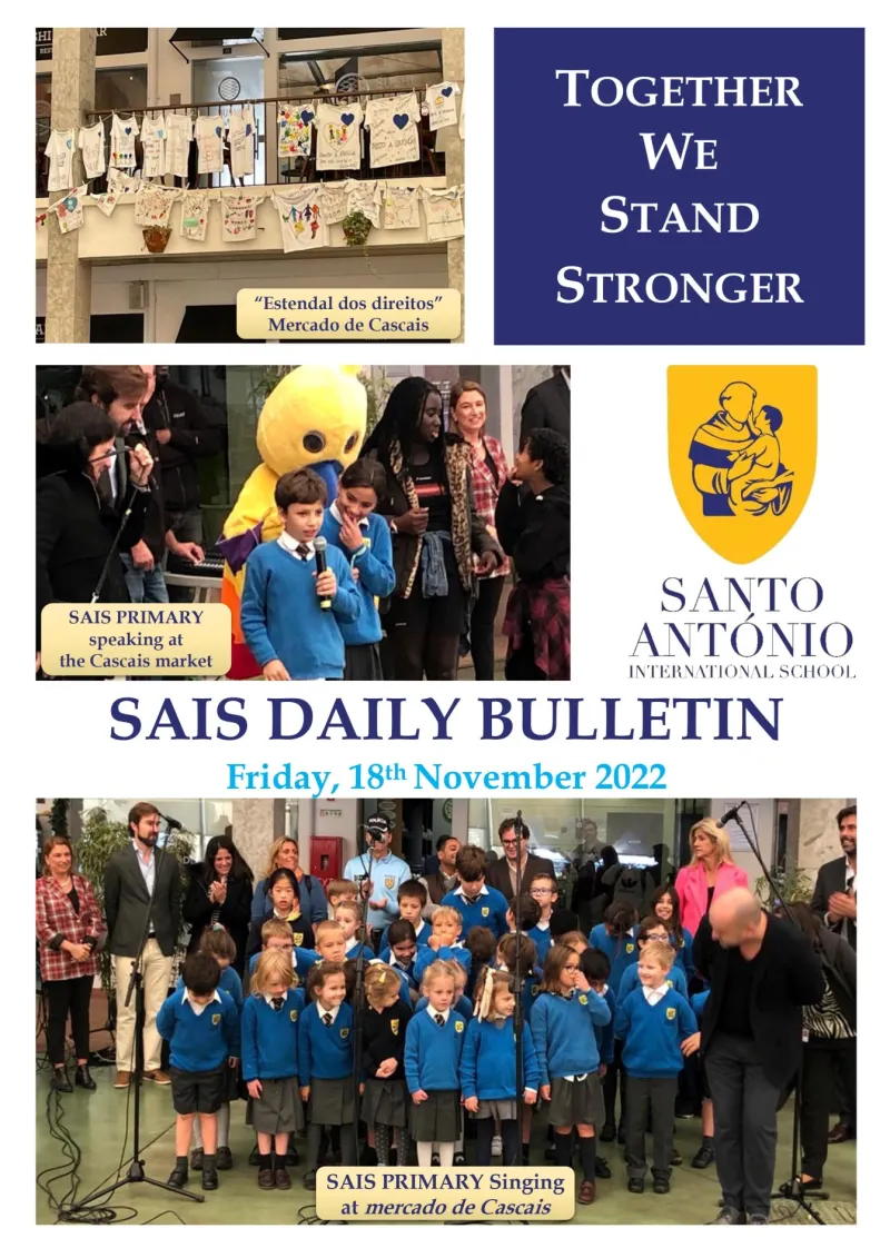 Daily bulletin 18th November Friday SAIS