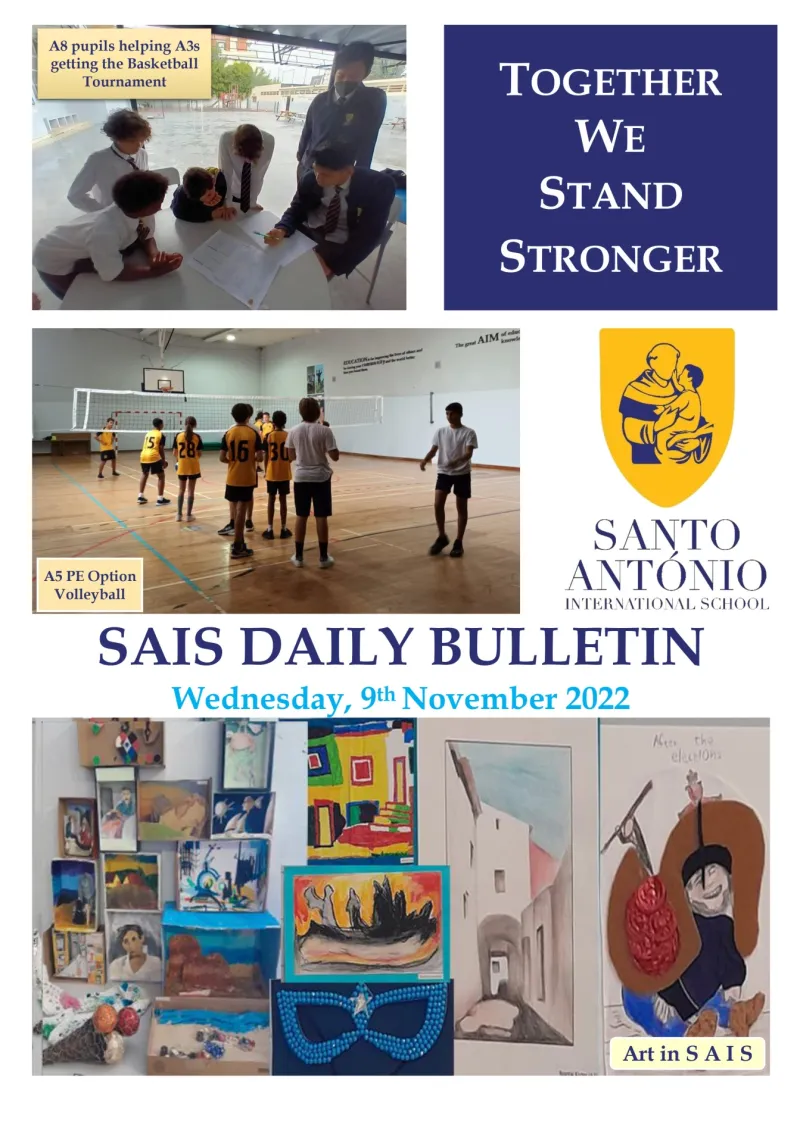 Daily bulletin 9th November Wednesday SAIS
