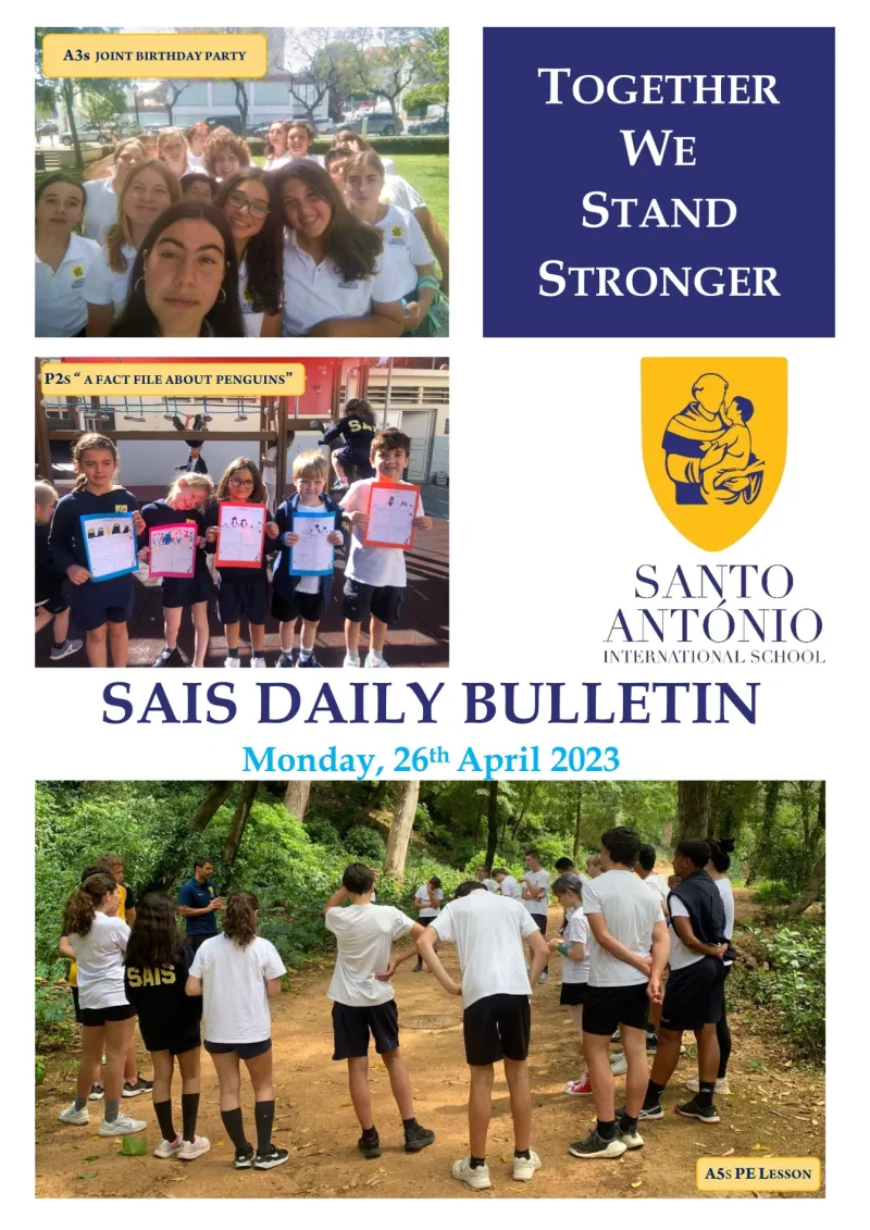 Daily bulletin Friday 26th APRIL SAIS