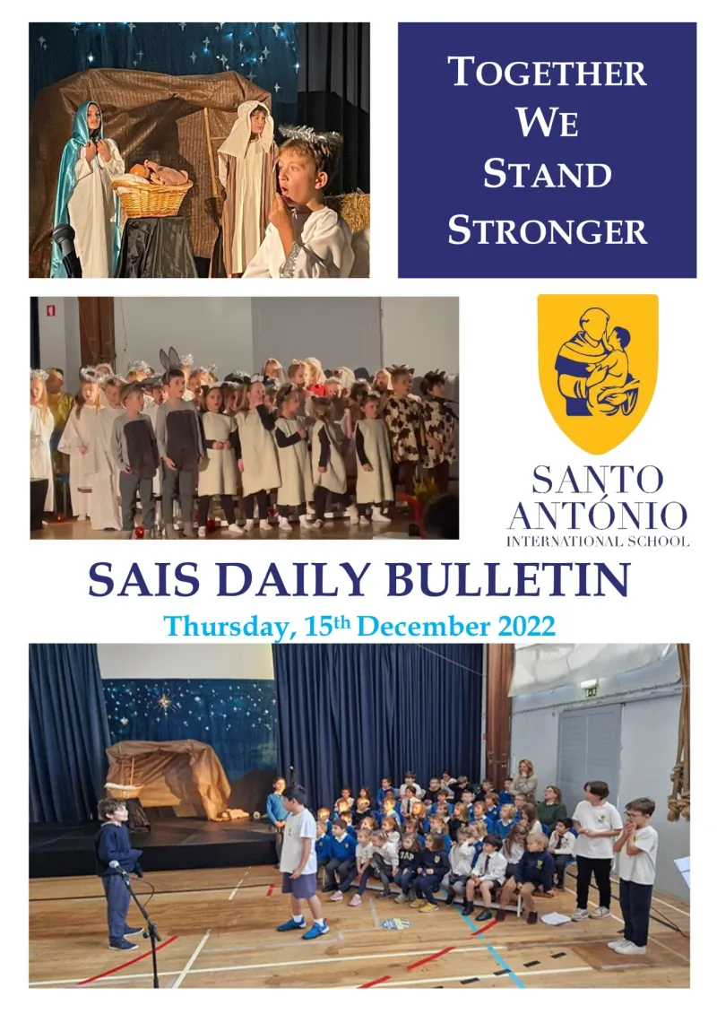 Daily bulletin 15th December Thursday SAIS