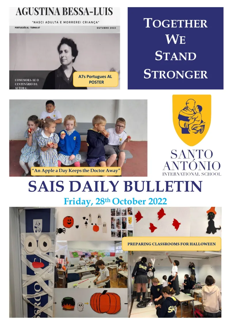 Daily bulletin 27th October Friday SAIS