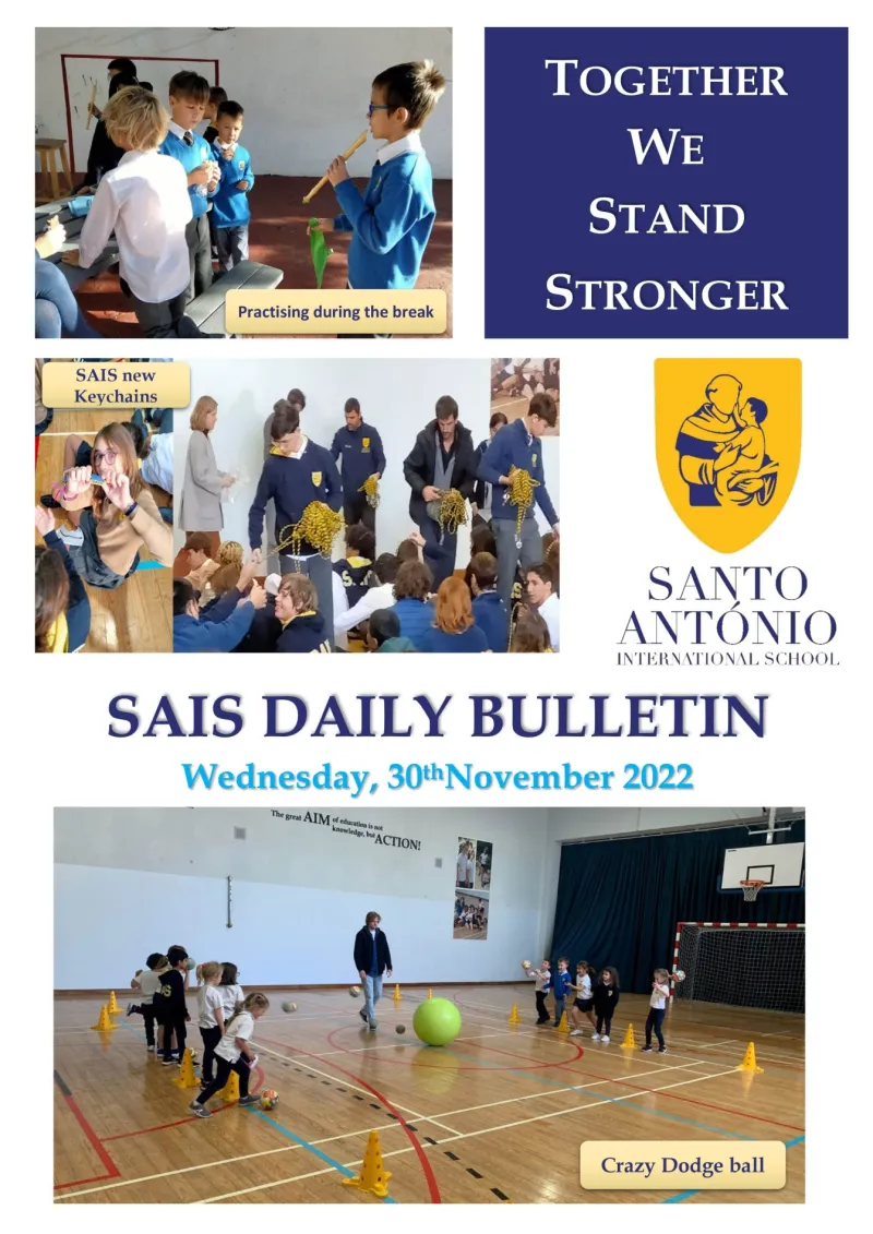 Daily bulletin 30th November wednesday SAIS